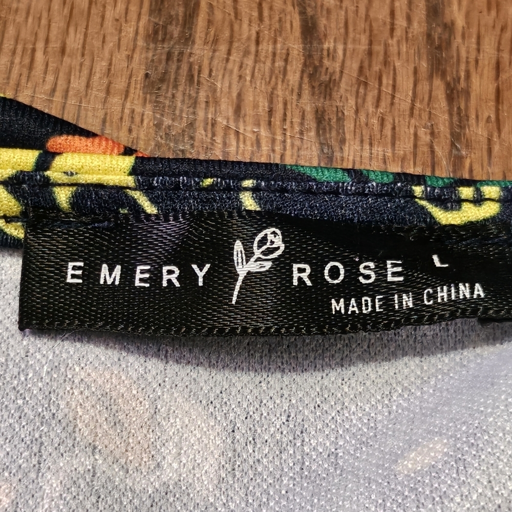Emery Rose Floral Open jacket Navy Size L - Picture 9 of 10